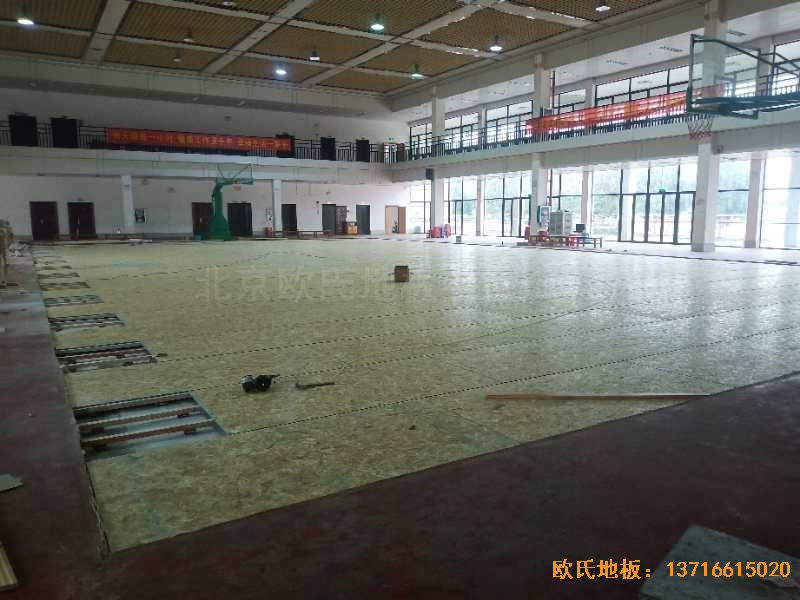 广西来宾市较好的中学体育木地板铺设案例