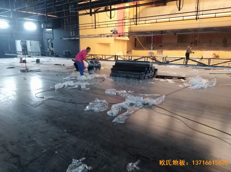 河北廊坊益田同文学校舞台体育地板铺装案例