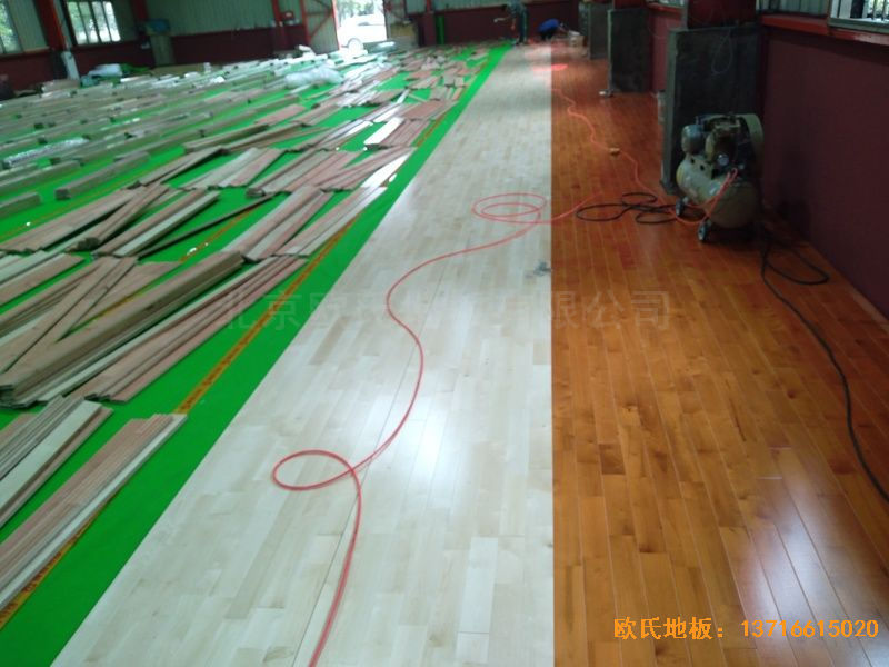 湖南长沙雨花区78号球馆体育木地板施工案例