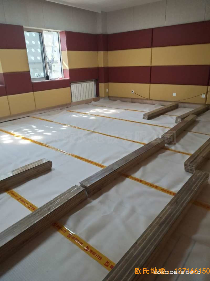 北京中国矿业大学附属中学体育木地板铺设案例
