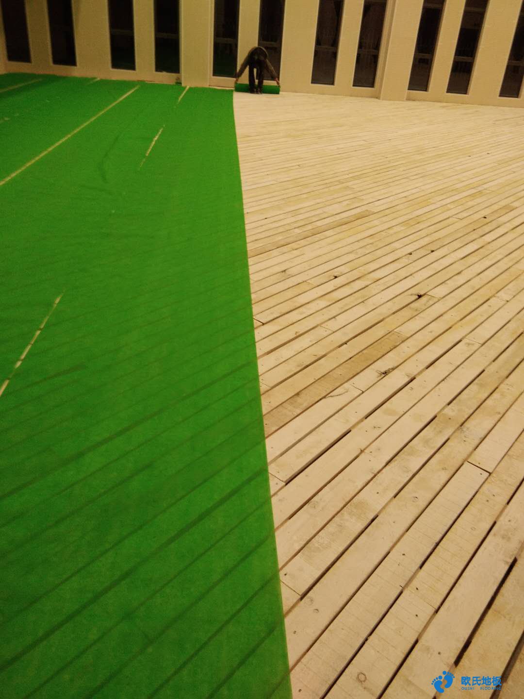 沈阳体育馆运动木地板翻新维护，欧氏运动木地板