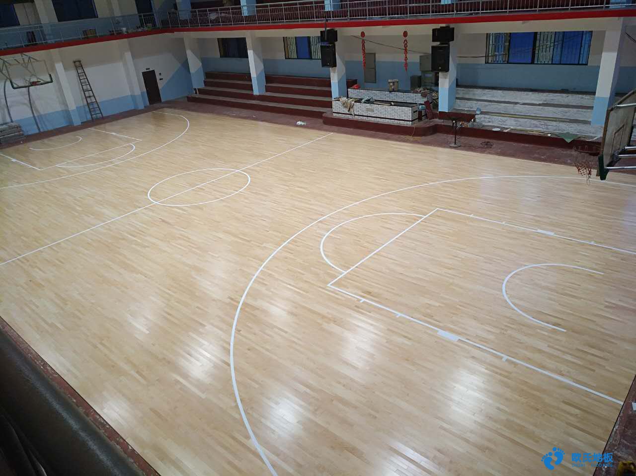 欧氏体育运动木地板 篮球运动木地板施工工艺