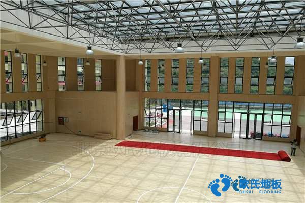 学校篮球场地木地板冲击测试